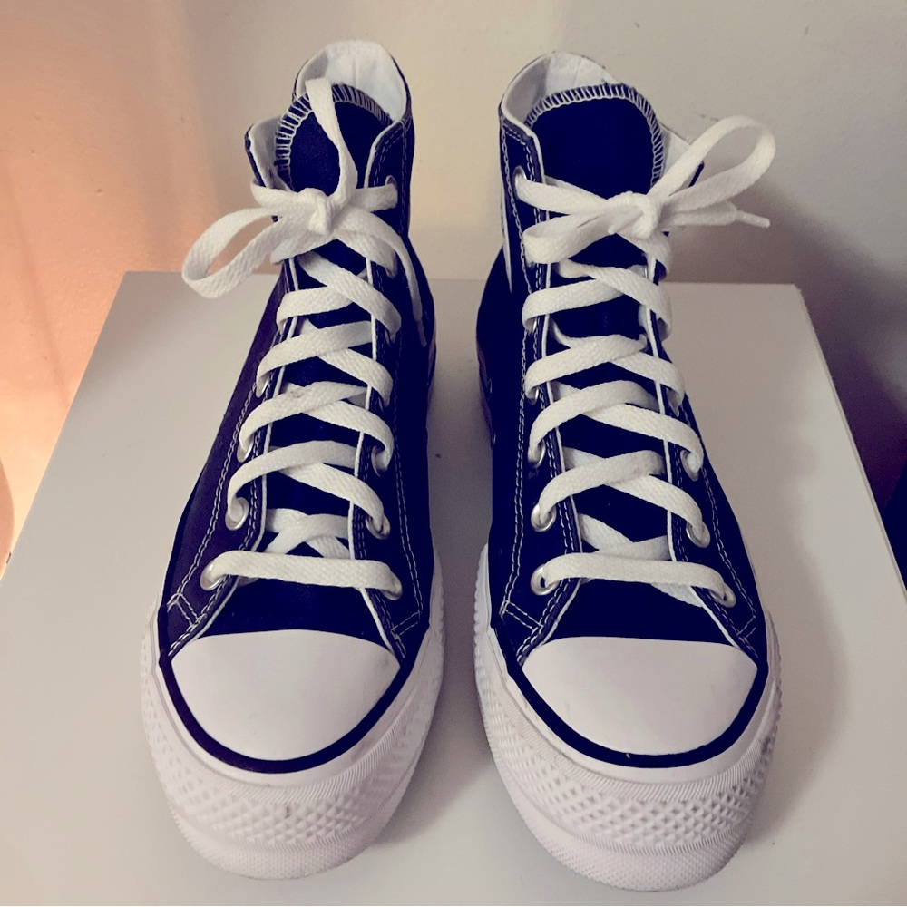 Converse Navy High Top Platform Lift All Stars Size 8 Women’s Men’s 6 Euro 39